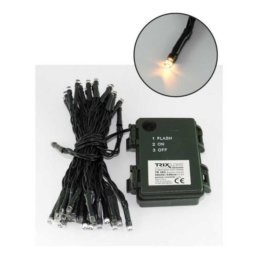 LED Vianočná vonkajšia reťaz 100xLED/2 funkcie/3xAA 10,8m IP44 teplá biela