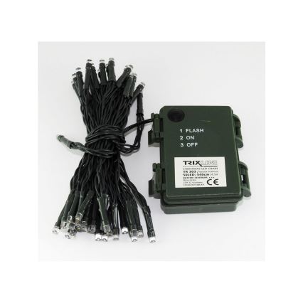 LED Vianočná vonkajšia reťaz 100xLED/2 funkcie/3xAA 10,8m IP44 teplá biela