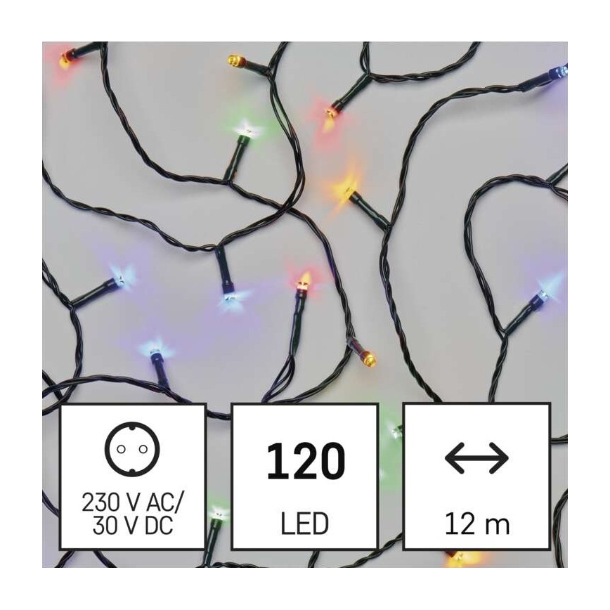 LED Vianočná vonkajšia reťaz 120xLED/8 módov 17m IP44 multicolor