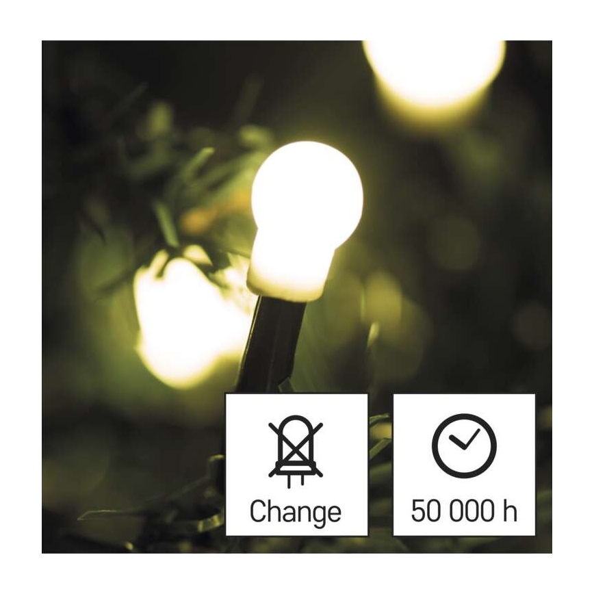 LED Vianočná vonkajšia reťaz 200xLED/25m IP44 teplá biela
