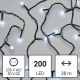 LED Vianočná vonkajšia reťaz 200xLED/8 módov 25m IP44 studená biela