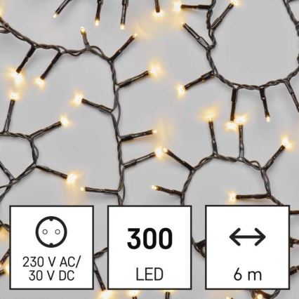 LED Vianočná vonkajšia reťaz 300xLED/11m IP44 teplá biela