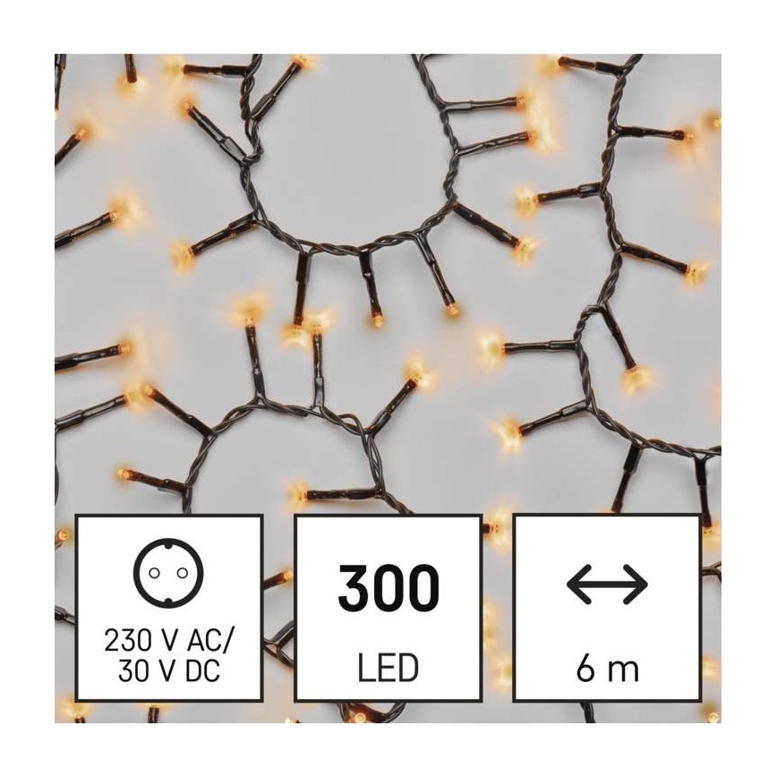 LED Vianočná vonkajšia reťaz 300xLED/11m IP44 vintage