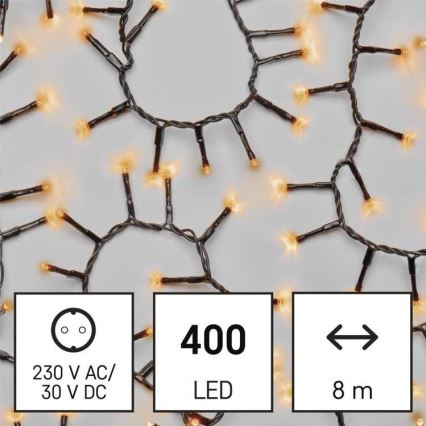 LED Vianočná vonkajšia reťaz 400xLED/13m IP44 vintage