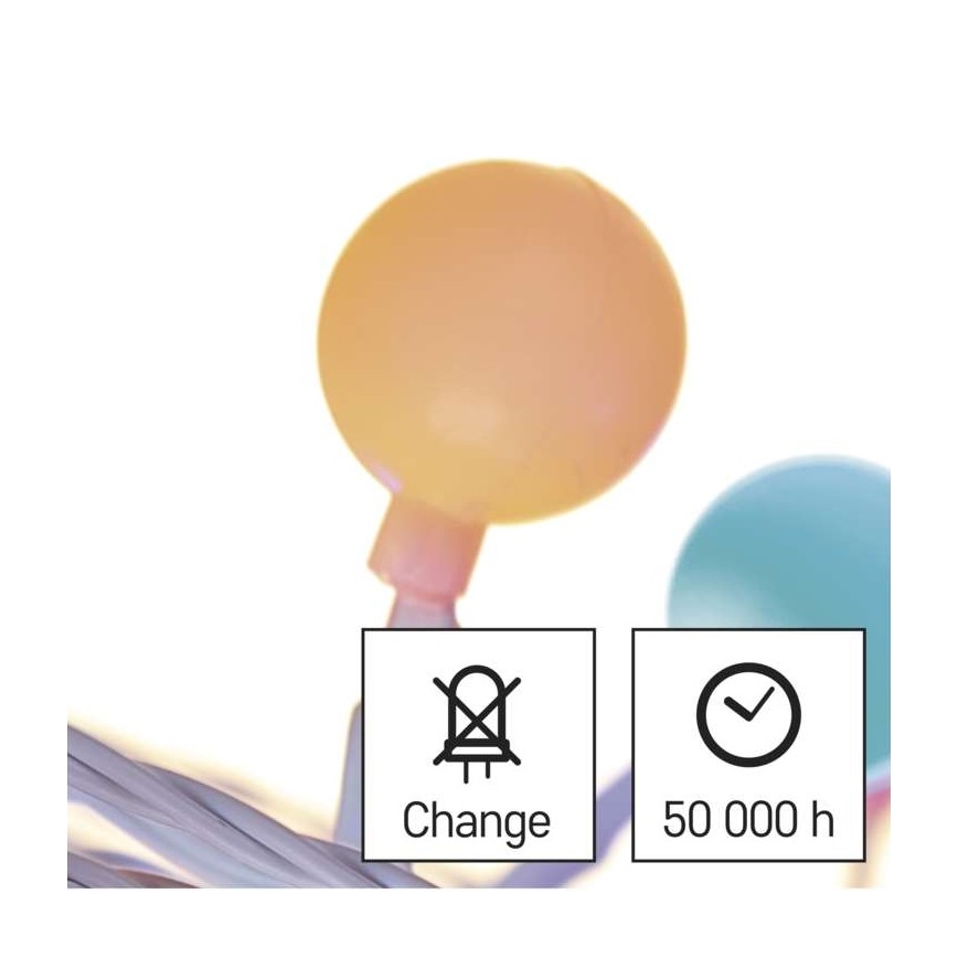 LED Vianočná vonkajšia reťaz 40xLED/9m IP44 multicolor