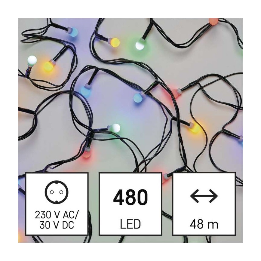 LED Vianočná vonkajšia reťaz 480xLED/53m IP44 multicolor