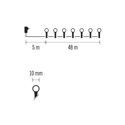 LED Vianočná vonkajšia reťaz 480xLED/53m IP44 teplá biela