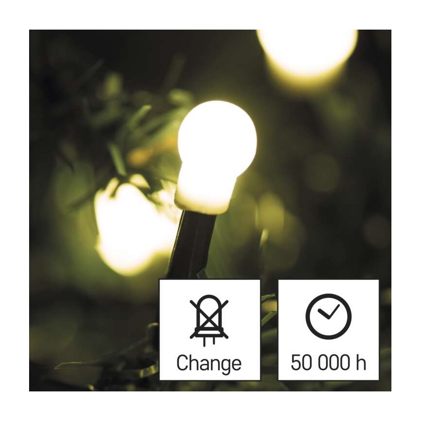 LED Vianočná vonkajšia reťaz 80xLED/13m IP44 teplá biela
