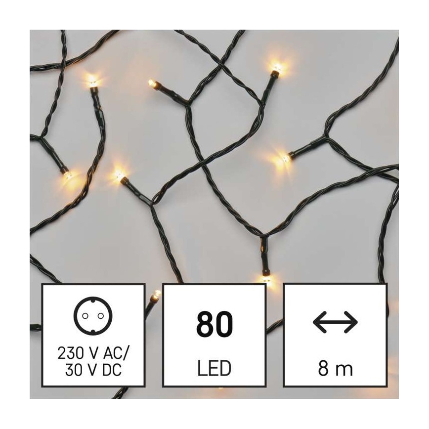 LED Vianočná vonkajšia reťaz 80xLED/13m IP44 vintage
