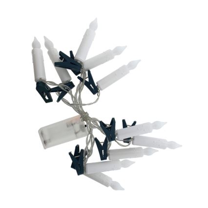 LED vianočný dekoračný reťazec 10xLED/2xAA 1,65 m teplá biela sviečky