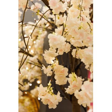 LED Vianočný dekoratívny umelý strom CHERRY TREE 288xLED/230V 2,5 m čerešňa