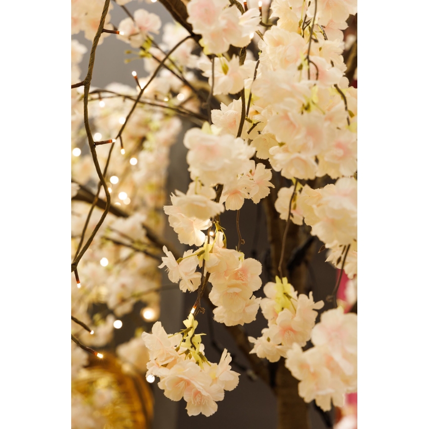 LED Vianočný dekoratívny umelý strom CHERRY TREE 288xLED/230V 2,5 m čerešňa