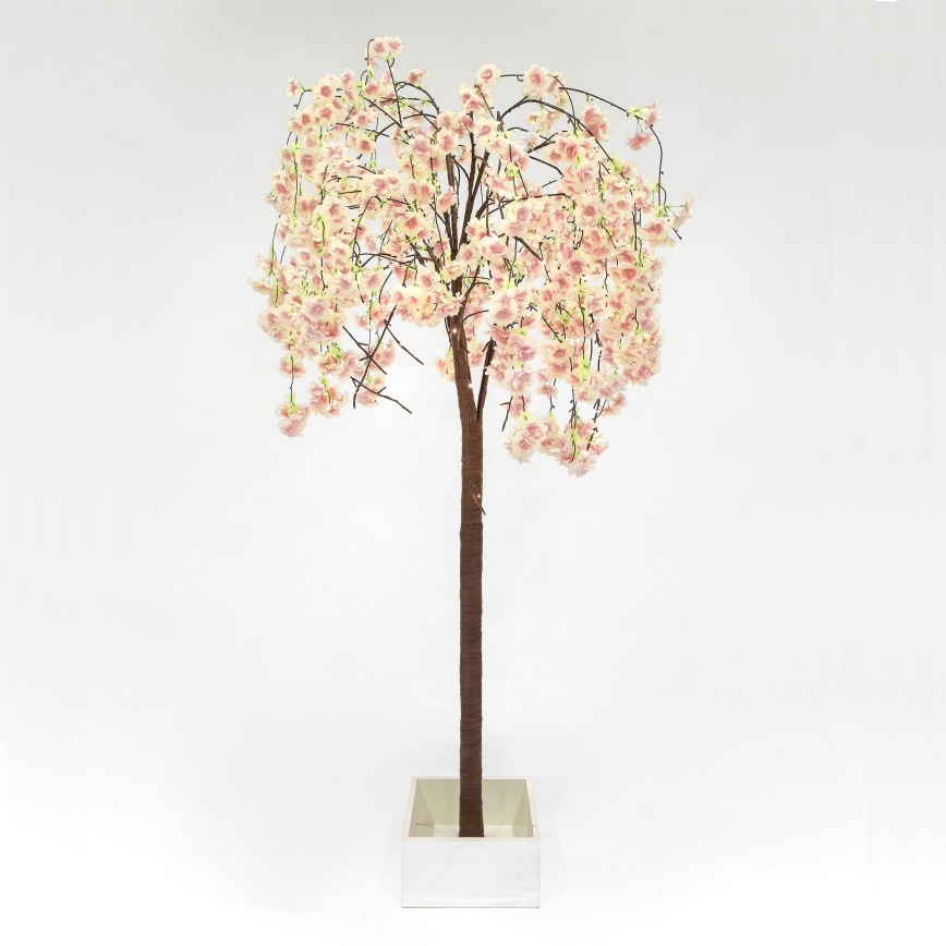 LED Vianočný dekoratívny umelý strom CHERRY TREE 84xLED/230V 1,7 m čerešňa