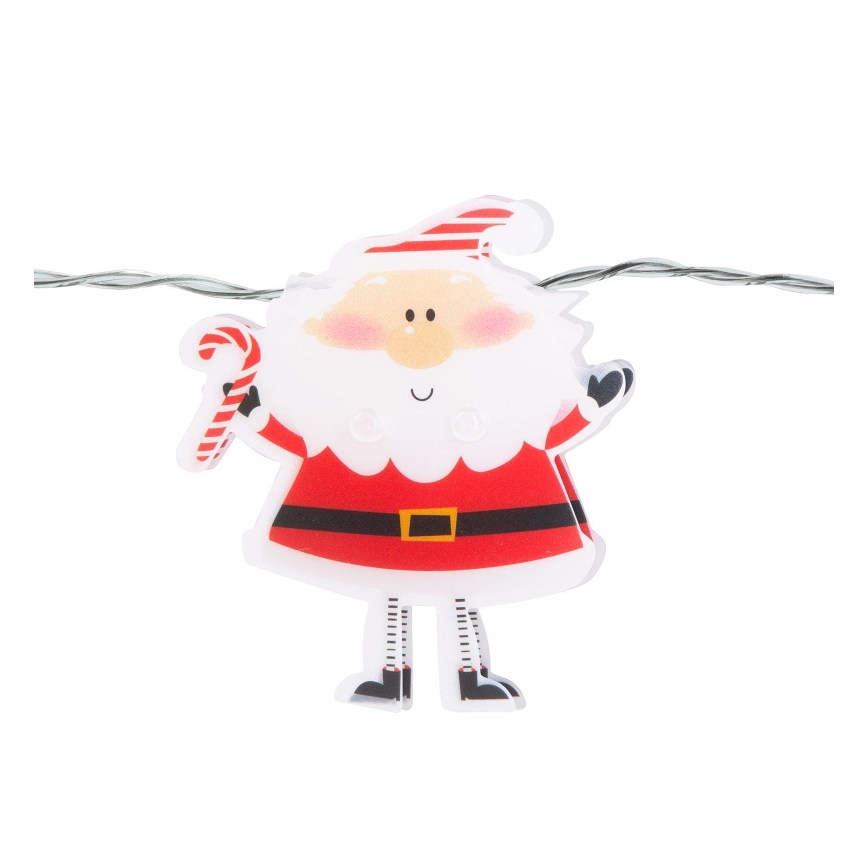 LED vianočný reťaz 10xLED/2xAA 1,35 m teplá biela santa