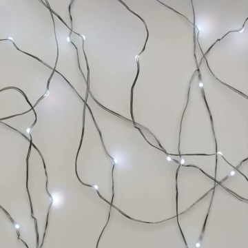 LED Vianočný reťaz 20xLED/2xAA 2,4m studená biela