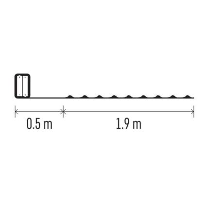 LED Vianočný reťaz 20xLED/2xAA 2,4m viacfarebný