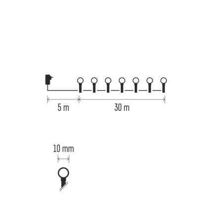 LED Vianočný reťaz 300xLED/8 funkcií 35m IP44 teplá biela