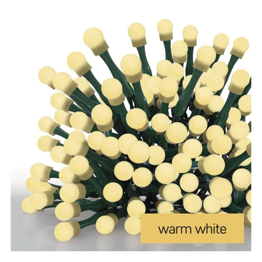 LED vianočný reťaz 80xLED/230V/8 funkcií 13m IP44 teplá biela