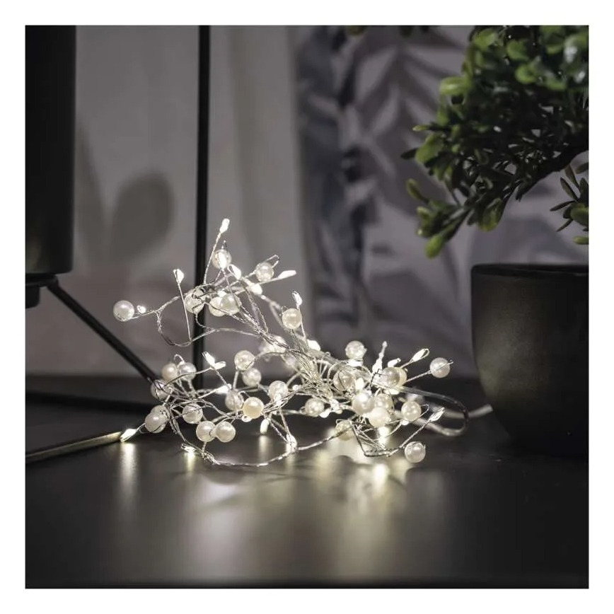 LED Vianočný reťazec 40xLED/3xAA 1,5 m teplá biela