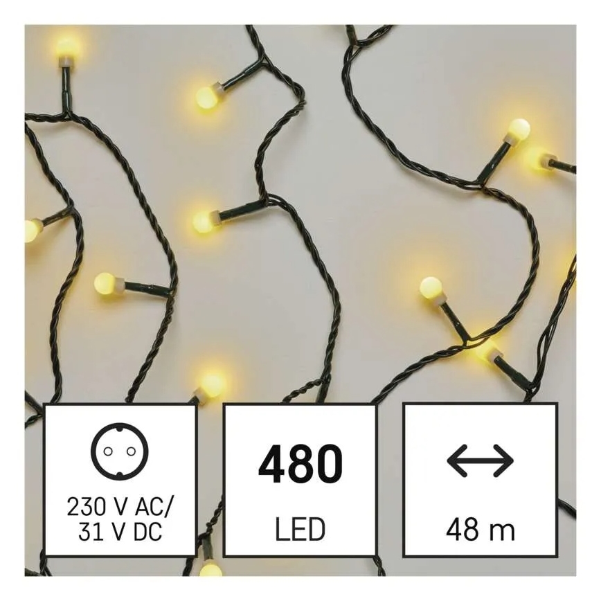 LED vianočný reťazec 480 LED/8 funkcií 53 m IP44 teplá biela