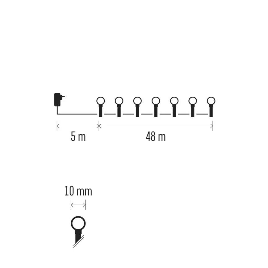 LED vianočný reťazec 480 LED/8 funkcií 53 m IP44 teplá biela