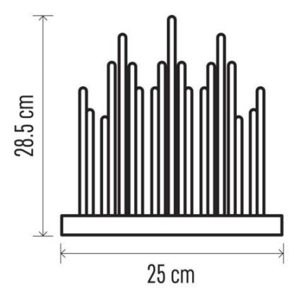 LED Vianočný svietnik 19xLED/3xAA šedá