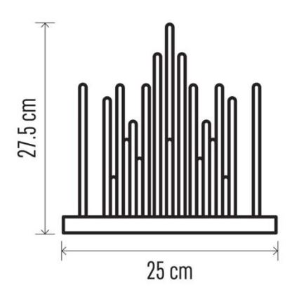 LED Vianočný svietnik 20xLED/3xAA čierna