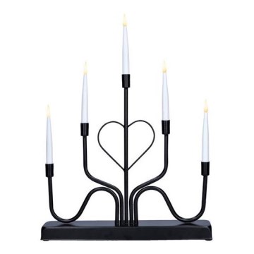 LED Vianočný svietnik 5xLED/2xAA teplá biela