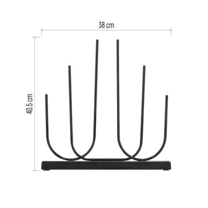 LED Vianočný svietnik 6xLED/2xAA čierny