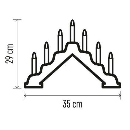 LED Vianočný svietnik 7xLED/2xAA béžová