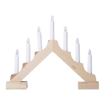 LED vianočný svietnik CANDLESTICK 7xLED/0,42W/2xAA prírodný LED vianočný svietnik CANDLESTICK 7xLED/0,42W/2xAA prírodný