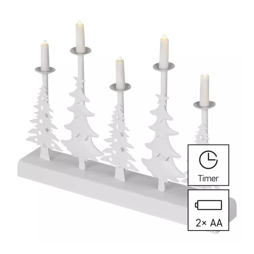 LED Vianočný svietnik LED/2xAA biela