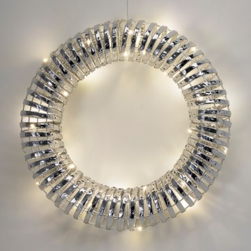LED Vianočný veniec 30xLED/3xAA pr. 40 cm teplá biela veniec/strieborná