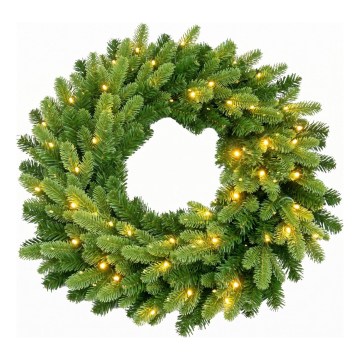 LED vianočný veniec 50xLED/3xAA 8 funkcií pr. 60 cm teplá biela