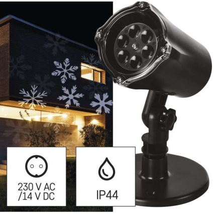 LED Vianočný vonkajší projektor LED/3,6W/230V IP44 biela