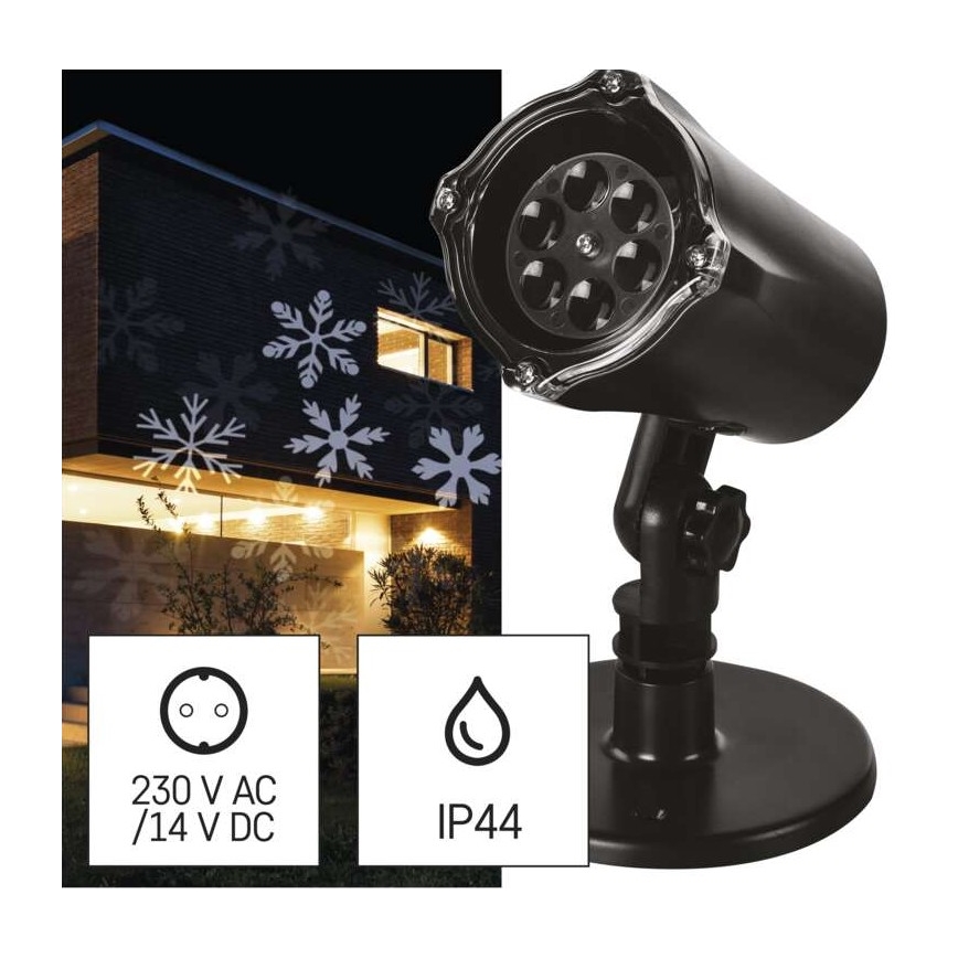LED Vianočný vonkajší projektor LED/3,6W/230V IP44 biela