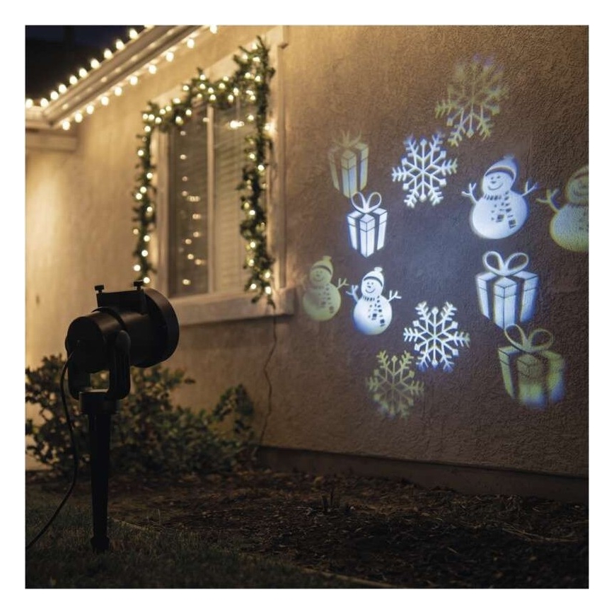 LED Vianočný vonkajší projektor LED/3,6W/230V IP44 viacfarebný