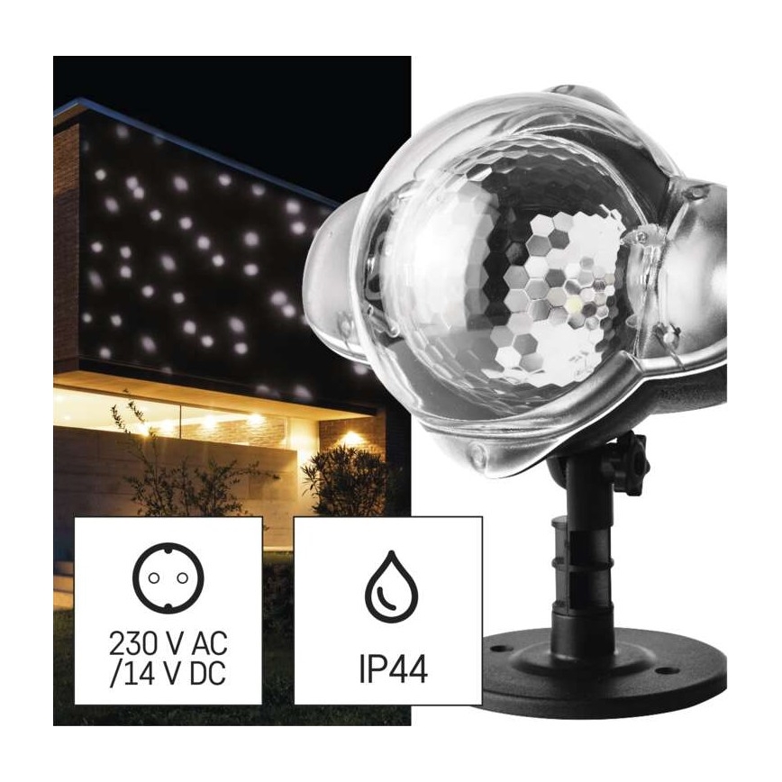 LED vianočný vonkajší projektor LED/4W/230V IP44 studená biela