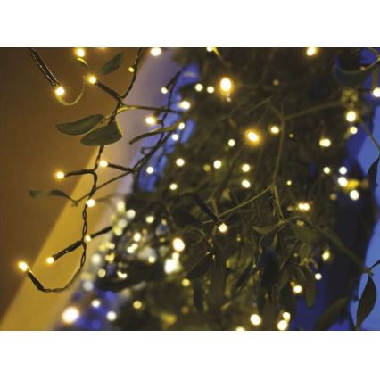 LED Vianočný vonkajší reťaz 200xLED/8 režimov 8,6m IP44 teplá biela