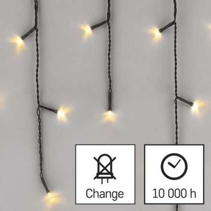 LED Vianočný vonkajší reťaz 200xLED/8 režimov 8,6m IP44 teplá biela