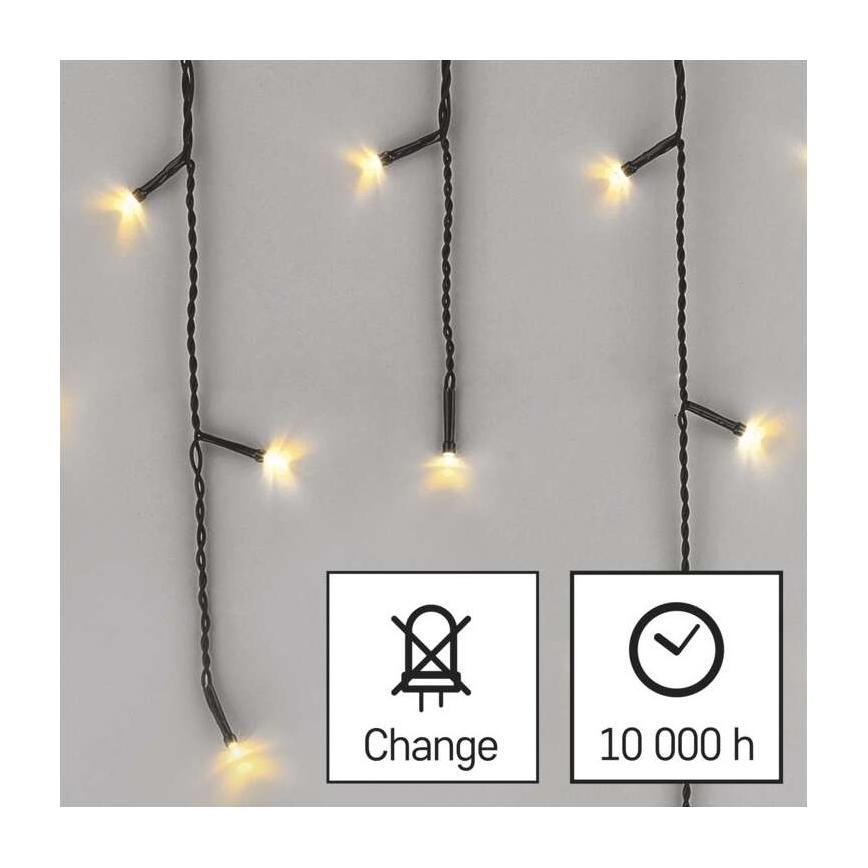 LED Vianočný vonkajší reťaz 200xLED/8 režimov 8,6m IP44 teplá biela