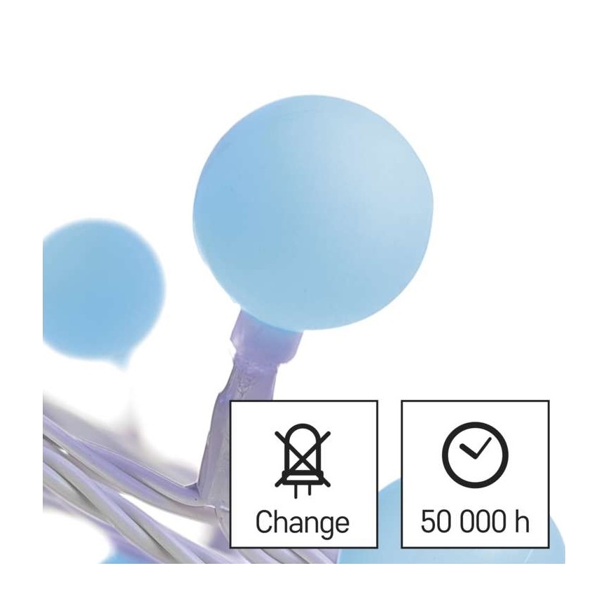 LED Vianočný vonkajší reťaz 40xLED/9m IP44 modrá
