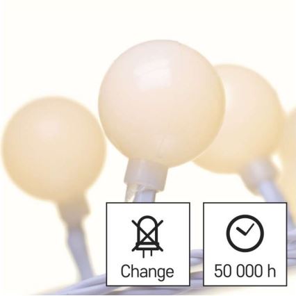 LED Vianočný vonkajší reťaz 40xLED/9m IP44 teplá biela