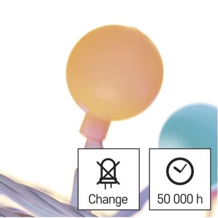 LED Vianočný vonkajší reťaz 40xLED/9m IP44 viacfarebný