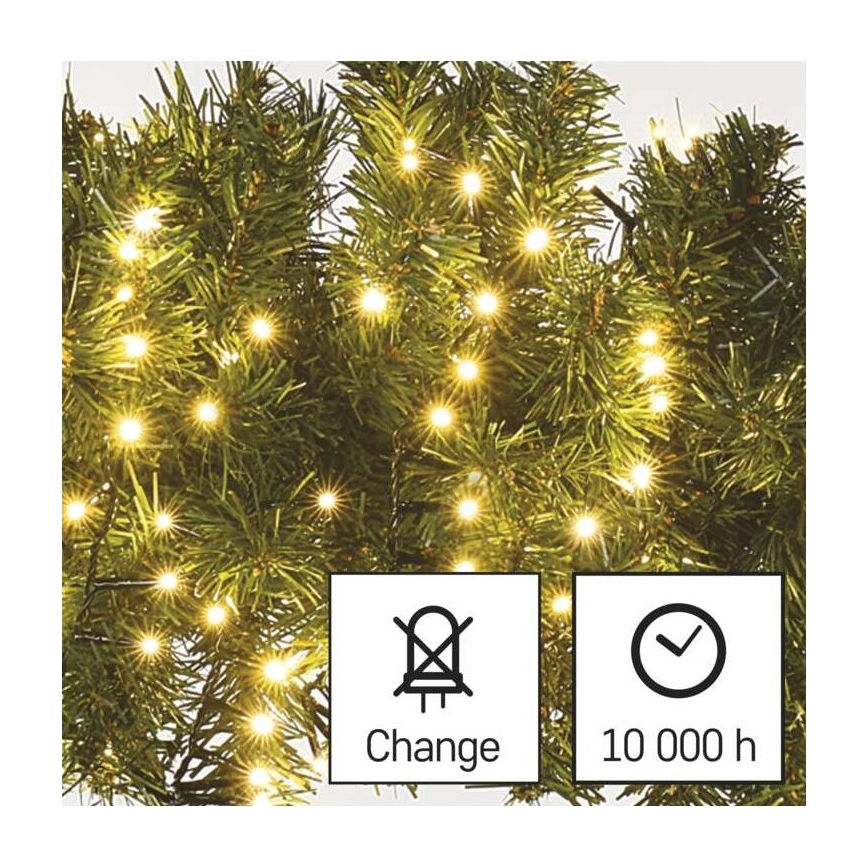 LED Vianočný vonkajší reťaz 600xLED/17m IP44 teplá biela