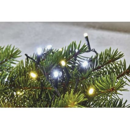 LED vianočný vonkajší reťaz 80xLED/2 funkcie 13m IP44 teplá/studená biela