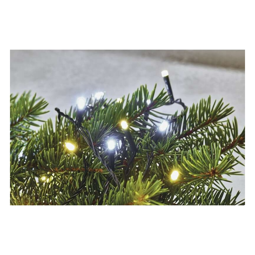 LED vianočný vonkajší reťaz 80xLED/2 funkcie 13m IP44 teplá/studená biela