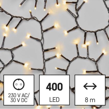 LED Vianočný vonkajší reťazec 400xLED/13m IP44 teplá biela