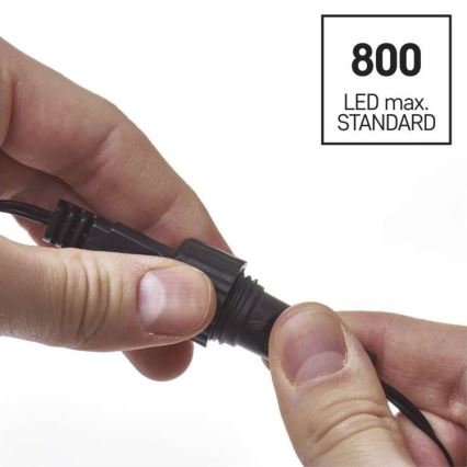 LED vianočný vonkajší svetelný reťazec 100×LED/15 m IP44 studená biela