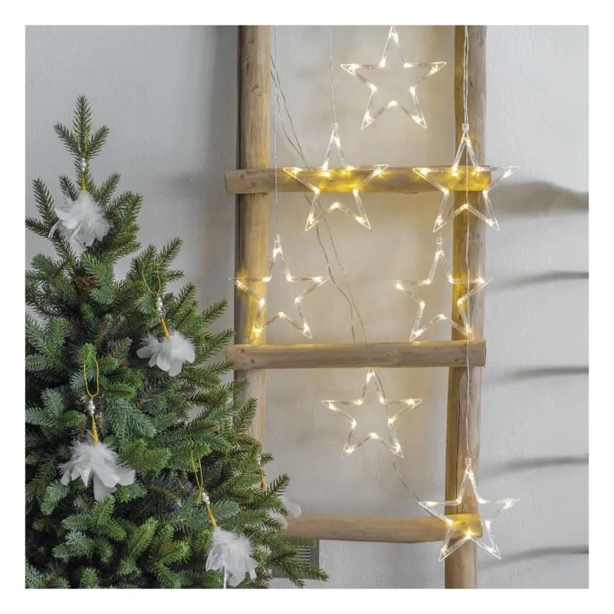 LED vianočný záves 70xLED/3,6W 567x125 cm teplá biela